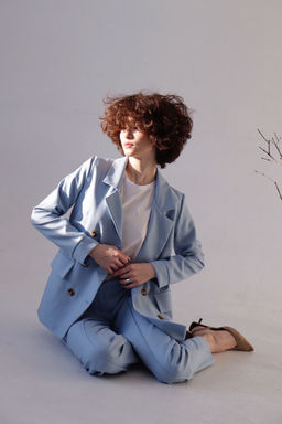 Жакет двубортный голубой - Martichelli фото 12