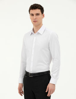 Beyaz Slim Fit Uzun Kollu G_mlek
