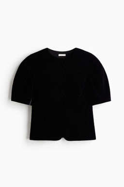 Blusa de velour con peplum