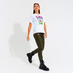 Футболка женская MINAKU Girl, белая, размер 52