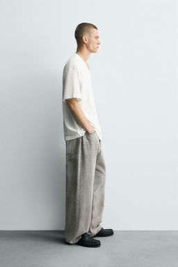 T-SHIRT WITH TEXTURED PANELS - Zara фото 4