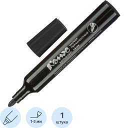 Маркер перманентный КОМУС черный 1-3мм кругл. наконечник фото 2