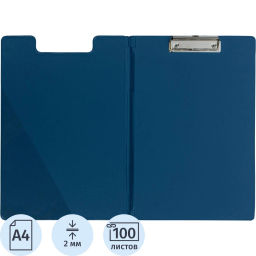 Папка-планшет A4 синий с верх.створкой Россия