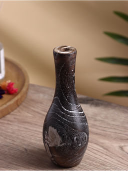 Ваза для сухоцветов «Лирейн», 8×8×19 см, дерево джати, тёмно-коричневая