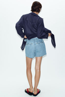 FALDA PANTAL?N Z1975 CRUZADA DENIM HEBILLA / Azul claro - Zara фото 5