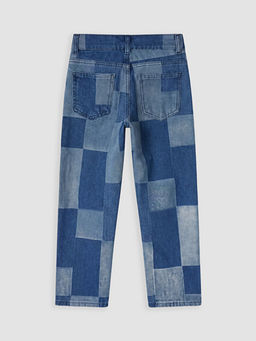Renk Bloklu Erkek ?ocuk Jean Pantolon