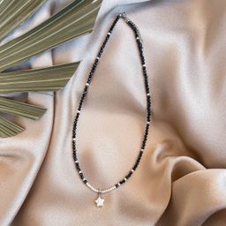 Бусы с подвеской Звезда из Шпинели и Жемчуга