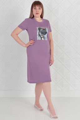 Арт. 4128 Туника женская 50-58 (5 шт) Цвет:сиреневый