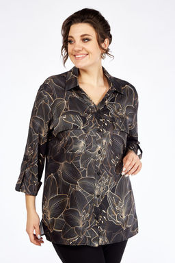 Блуза Элль стиль 2198а графит принт  фото 3