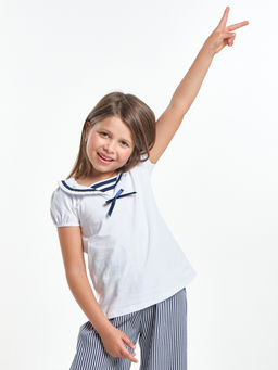 Футболка для девочки UD 1430 белый - Mini maxi фото 2