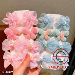 Набор детских заколок с бантом для волос