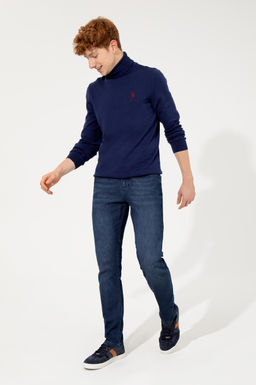 Мужской синий трикотажный свитер Basic - U.s. polo assn фото 15