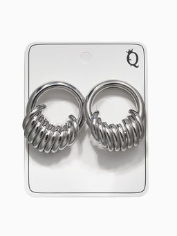 Серьги металл Кольца тренд, цвет золото - Qf фото 3