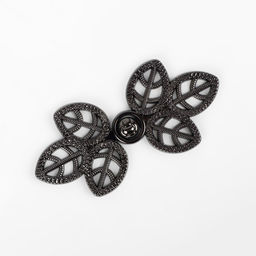 Цена за 2 шт. Декоративная застёжка «Листья», 5,5 × 2,6 см, цвет чёрный