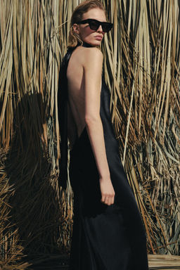 VESTIDO HALTER SATINADO ZW COLLECTION / Negro - Zara фото 6