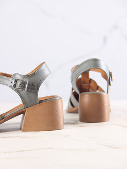 Босоножки 5035.23663bе.Вакса хаки+коричневый