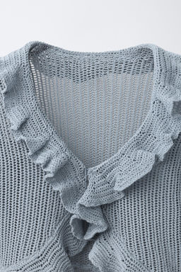 CHAQUETA PUNTO VOLANTE / Azul / Gris - Zara фото 3