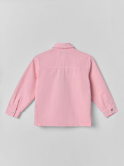 Рубашка джинсовая для девочек оверсайз розовая - Mark formelle фото 8
