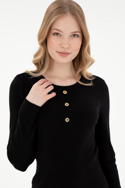 Женское черное трикотажное платье Неожиданная скидка в корзине - U.s. polo assn фото 2