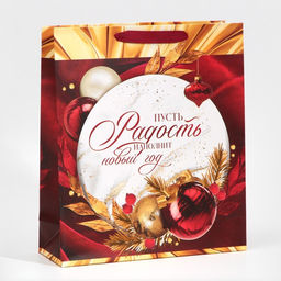 Цена за 2 шт. Пакет подарочный новогодний ламинированный «Радость рядом с тобой», M 26 х 30 х 9 см