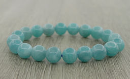 Амазонит прозрачный (Перу) 10мм, браслет "Классика", длина 17см