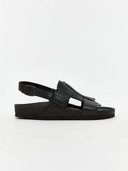 Deri G?r?n?ml? Kad?n Sandalet