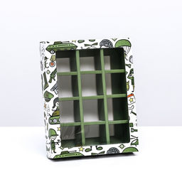 Цена за 2 шт. Коробка для 12 конфет 23 Февраля 19?15?3.6 см