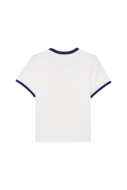 CAMISETA SLIM FIT RIB CONTRASTE / Blanco roto