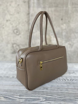 Женская кожаная сумка бочонок 1003 Хаки