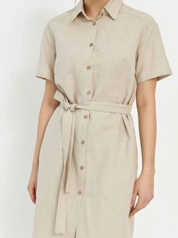 из 100% льна премиального качества. Платье Лион бежевое - Vals фото 2