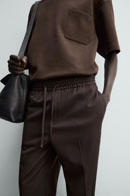PANTAL?N CINTURA JOGGER CONFORT / Chocolate - Zara фото 6