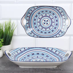 Блюдо с ручками прямоугольное 27х18х5 см / ZY070 /уп 36/ - Галеонтрейд фото 4