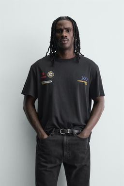 CAMISETA LAVADA GR?FICOS / Negro - Zara фото 2