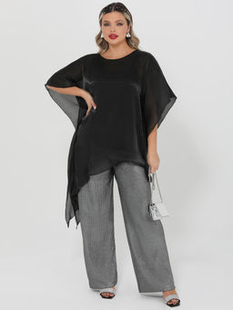 Блузка-накидка 0447-1с черный