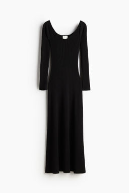 Vestido off-the-shoulder en punto de canale - H&m фото 8
