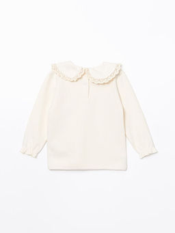 Bisiklet Yaka Uzun Kollu Nak??l? K?z Bebek Sweatshirt ve Tayt 2li Tak?m - Waikiki фото 3