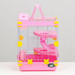 Клетка для грызунов Пижон, 31 х 24 х 46 см, розовая  фото 2