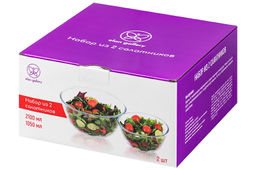 Набор 2 салатников 1050 мл, 2,1 л Crystal glass, стекло - Elan gallery фото 9