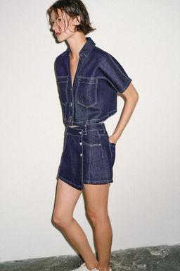 CAMISA Z1975 CORTA DENIM / Azul - Zara фото 4