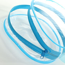 Цена за 2 шт. Косметичка на молнии для бассейна, с ручкой, голубая/прозрачная - Simaland фото 4