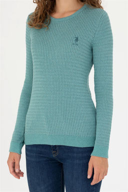 U. S. Polo Assn Женский мятный базовый свитер с круглым вырезом - U.s. polo assn фото 13