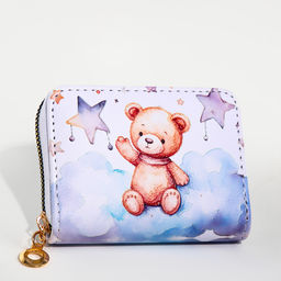 Кошелёк на молнии Выбражулька «Мишка», детский, маленький, белый