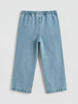 K?z ?ocuk Beli Ba?c?kl? Jean Pantolon
