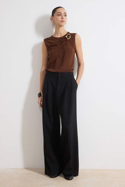 Kahverengi Aksesuar Detayl? Dokuma Bluz TWOSS26BZ00209