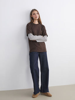 Bisiklet Yaka ?izgili Kad?n Tunik