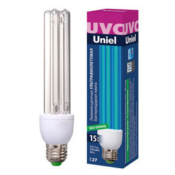 ESL-PLD-15/UVCB/E27/CL Лампа ультрафиолетовая бактерицидная. Спектр UVC 253,7нм. Картон. ТМ Uniel