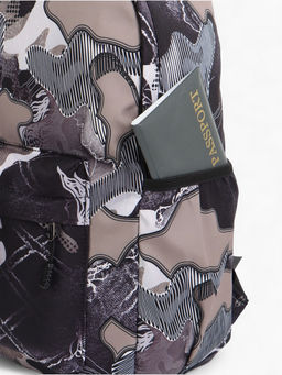 Рюкзак школьный на молнии, с карманами, с абстрактным принтом, размер 30?13?42 см, с принтом, чёрный