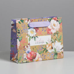 Цена за 3 шт. Пакет подарочный крафтовый, упаковка, Today, S 15?12?5.5 см