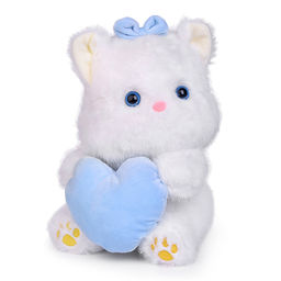 Мягкая игрушка "Кошка беленькая с сердцем" 25 см