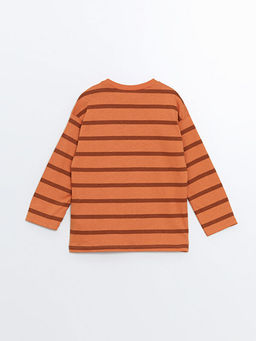 Bisiklet Yaka Uzun Kollu ?izgili Erkek Bebek Ti??rt - Waikiki фото 3